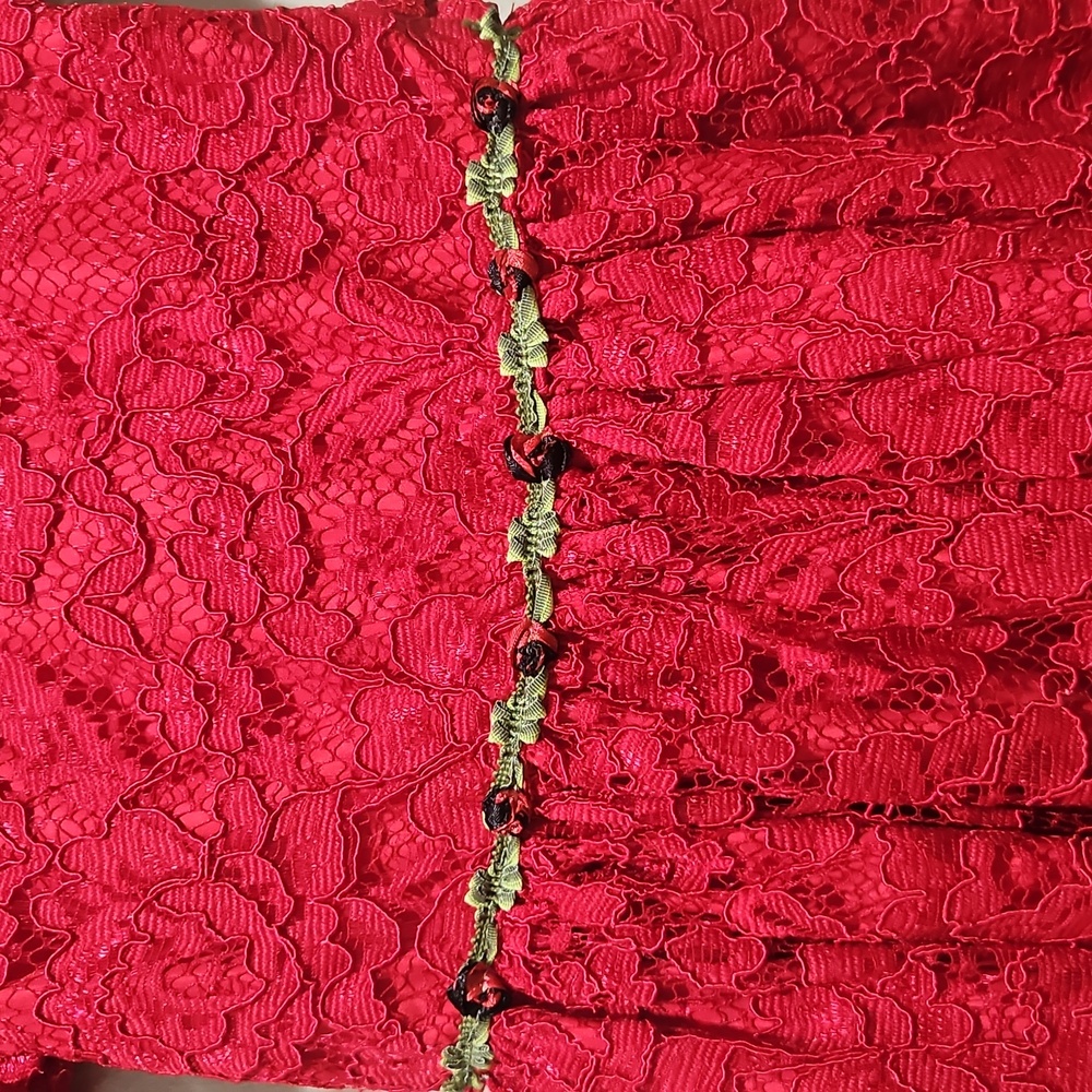 Laura Ashley Elegant Red Lace Kids Dress size 5 - Picture 3 of 13